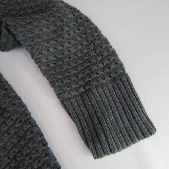 Converse One Star Cardigan Sweater Women's Size M Black Medium Open Front Mesh - Picture 4 of 9